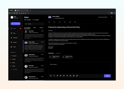 All in on email block chain design email product design ui uiux ux webapp