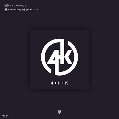 monogram 4HK 3d america animation branding design dribbble dubai graphic design icon illustration logo logos monogram motion graphics typography ui ux vector