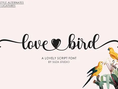 Love Bird A Lovely Script Font baby beauty branding calligraphy card casual cute design elegant graphic design invitation logo modern motion graphics script ui wedding