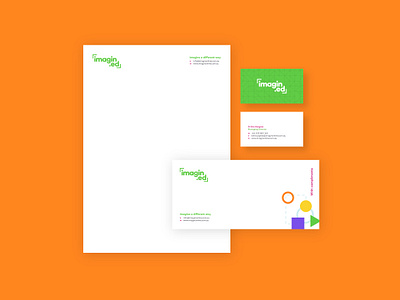 Imagin.ed stationery brand design branding business card design education geometric graphic design icon icon design icons illustration learning design letterhead logo online learning orange stationery type typography