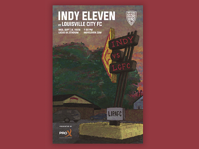 Indy Eleven Game Day Poster: September 16, 2020 illustration indy eleven poster procreate