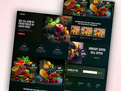 Fruit Selling Landing Page Design app branding design graphic design illustration logo typography ui ux vector