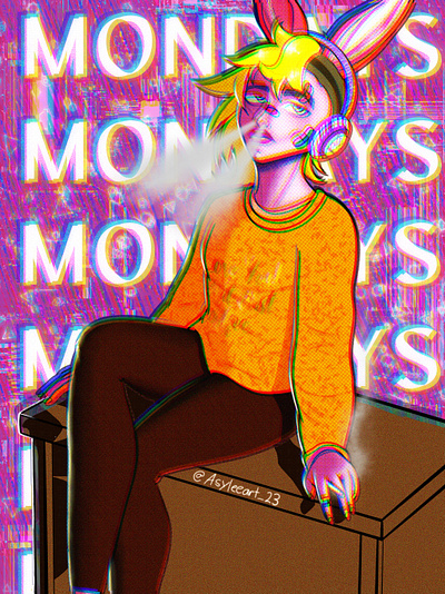 Monday Mood graphic design illustration logo mood vaporwave