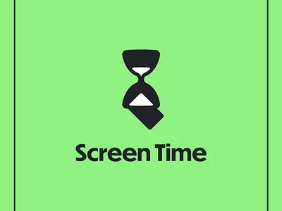 Screen Time Logo clever dual meaning hourglass logo monitor screen time watch