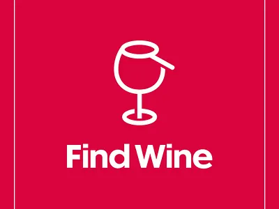 Find Wine Logo clever dual meaning find glass logo search wine