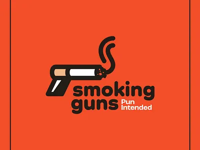 Smoking Guns Logo cigar clever dual meaning gun logo pistol smoke smoking