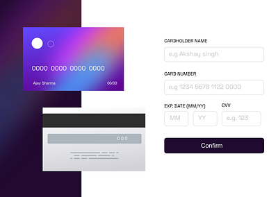 Card Payment Page design ui