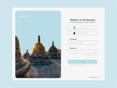 Application Series: Exploration Login Page Journey! app branding design graphic design illustration logo typography ui uiuxdesign ux vector