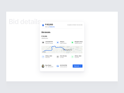 Instafreights - Bid details app design components design system figma framer mobile design product design ui ui design uiux design user experience user interface ux ux design web design