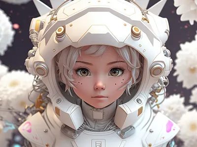 3D astronaut manga style 3d 3d character 3d model
