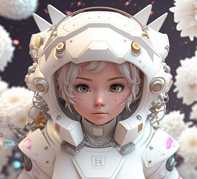 3D astronaut manga style 3d 3d character 3d model
