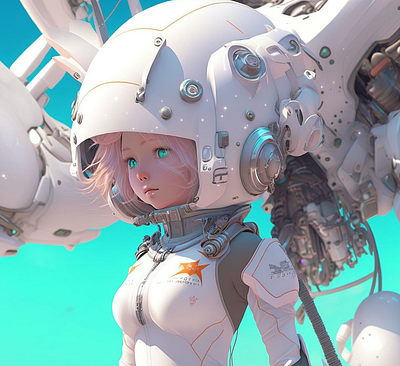 3D astronaut manga style 3d 3d character design 3d design 3d model 3d modeling