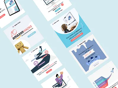 Ad banners for Seller.Tools amazon banner design ecomerce graphic design illustration ppc saas