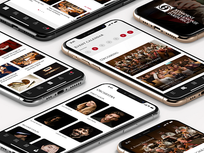 Philharmony App - UI and UX of Booking and Ticketing System - 1 app booking design event minimal mobile mockup music philharmony ticket typography ui ux