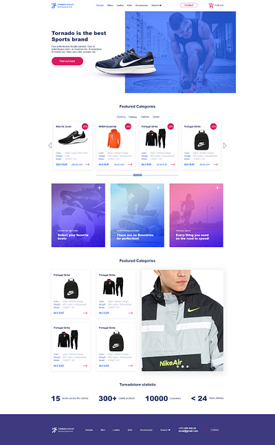 Sports Goods Website Design frontend design graphic design homepage design landing page online store photoshop template photoshop web template photoshop website psd psd design psd template responsive website sports website template design ui design web design website design website development