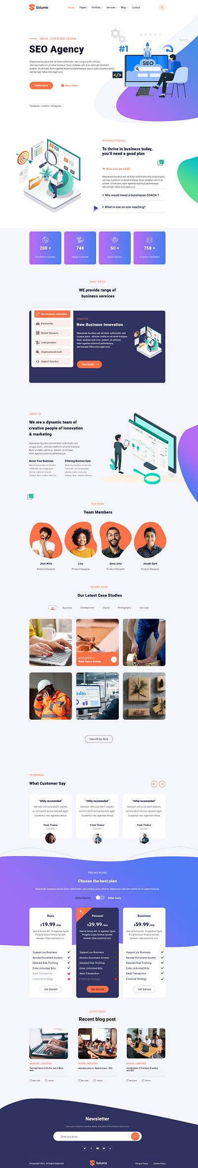 SEO Agency Website Design frontend design graphic design homepage design landing page photoshop web template photoshop website psd psd design psd template responsive design seo agency website ui ui design web design web template website design website template