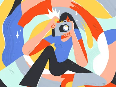 📸✨✨ camera flash illustration