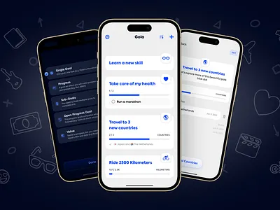 Gola - Track your bigger goals goals ios iphone tracker ui