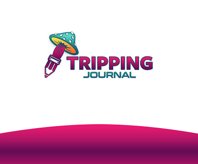 Tripping Journal graphic design logo magic mushroom pencil