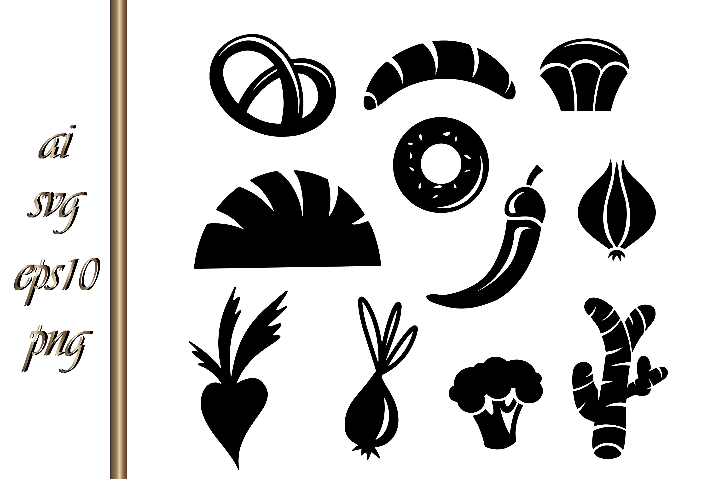 Doodle set food Stencil clipart by Iryna on Dribbble