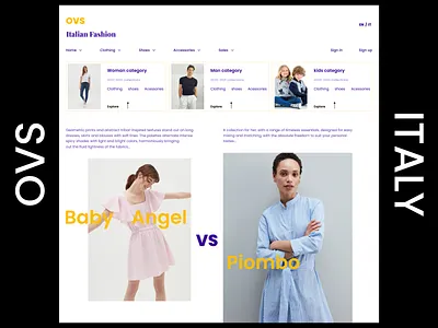 ITALIAN FASHION accessories brand clothing clothing brand e commerce italian ovs shoes ui ui ux ux web design
