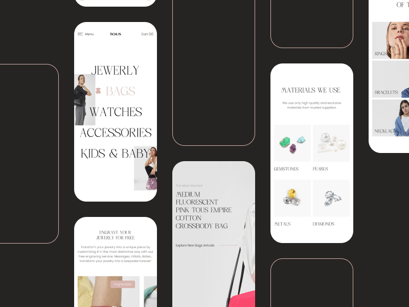 Jewerly online-store redesign concept animation app beauty branding concept design ecommerce jewerly online store shopping store tous ui uidesign ux