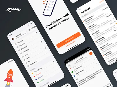 Seznam Email - iOS app app design email graphic design icon illustration ios orange seznamcz ui vector