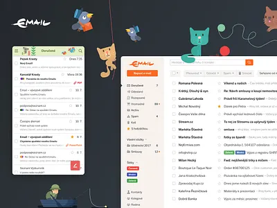 Seznam Email - web application design email graphic design icon illustration orange seznamcz ui vector web