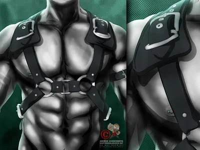 Emerald Bondage comic comic style digital emerald gay graphic design harness illustration lgbt lgbtq lgbtqia photoshop queer representation vector visibility