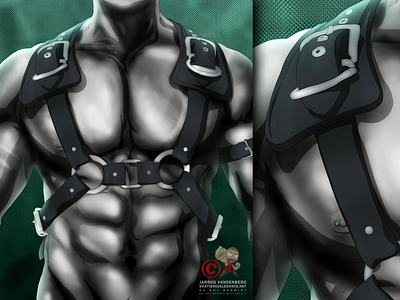 Emerald Bondage comic comic style digital emerald gay graphic design harness illustration lgbt lgbtq lgbtqia photoshop queer representation vector visibility