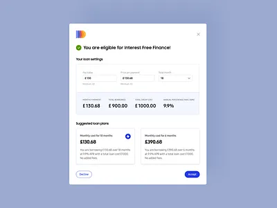 Modal finance view design flat minimal ui ux web website