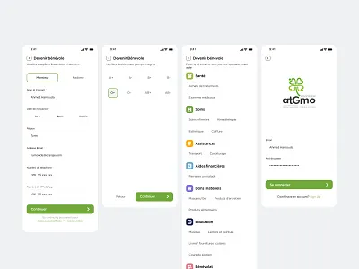 atGmo - Mobile App adobe xd app blood diseases blood donor bone marrow transplants design figma green minimal mobile app mobile application ui user interface ux