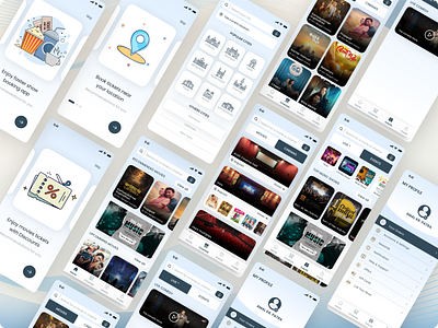 Movie Tickets Booking app UI/UX Part-2 cinemas design events figma homepage onboarding profile sign in sign up ui