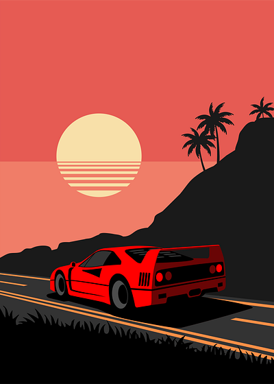 F40 minimal vector design graphic design illustration poster design vector