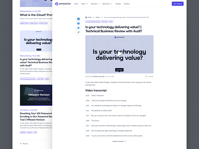 ProSource Website — Video Library Concept 01 article blog brand branding concept design development post redesign research ui video web web design website