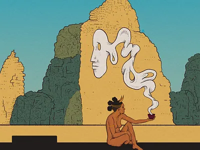 The Prophet desert digital drawing female illustration prophet semiotics symbols