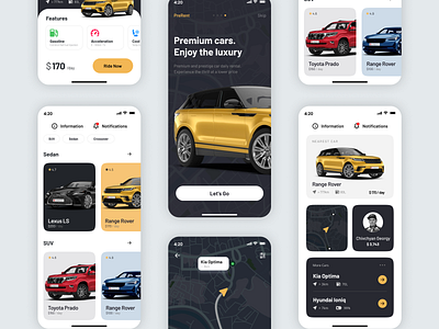 Premium Cars Rental mobile app app cars mobile premium rental ui ux