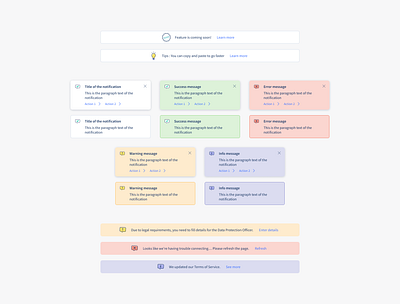 Splio notification toast alert banner design design system error info notification product success toast ui user ux warning