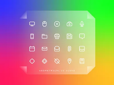 Geometrical UI Icon Set app branding design flat graphic design icon icon pack icon set icons illustration logo minimal ui ux vector web design