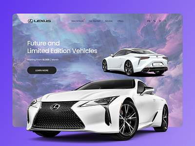 Landing Lexus LC Future and Limited Vehicle design landing lexus site ui ux web