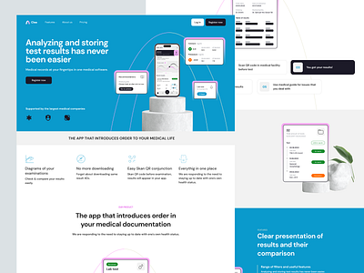Web design concept for lab result collecting app uidesign webdesign