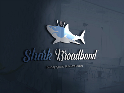 Logo for a Broadband Network Company branding design graphic design logo service shark