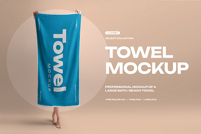 Mockup of a Large Bath Beach Towel 3d animation branding graphic design logo motion graphics ui