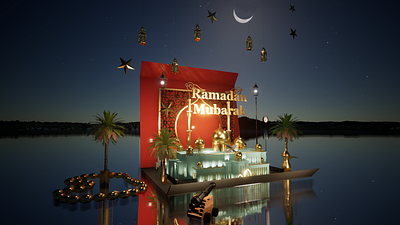 Ramadan Mubarak 3d graphic design ramadan mubarak