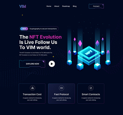 NFT Marketplace Header Design bitcoin branding crypto design header hero section illustration landing page metaverse nft nft header nft landing page ui ui design user interface webdesign webdevelopment website website design