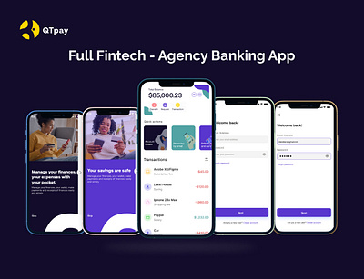 QTpay Finance App branding productdesign qtpay ui uiux ux wealth4us