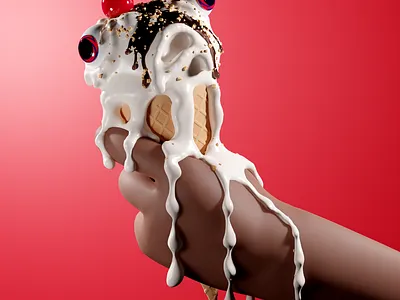 With a cherry on top 3d 3d art art direction blender blender artwork blender3d blockchain c4d cgi character art cinema4d design ethereum ice cream illustration metaverse nft nft collection pbr