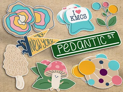 Team sticker pack brand branding fungi fungus graphic design logo mushroom mycelium nyc pedantic sticker visual design