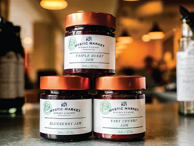 Mystic Market Label Design design food graphic design jam label packaging products typography