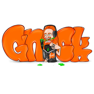 First post on dribble - GNICK graffiti illustration lettering logo procreate rapper street art